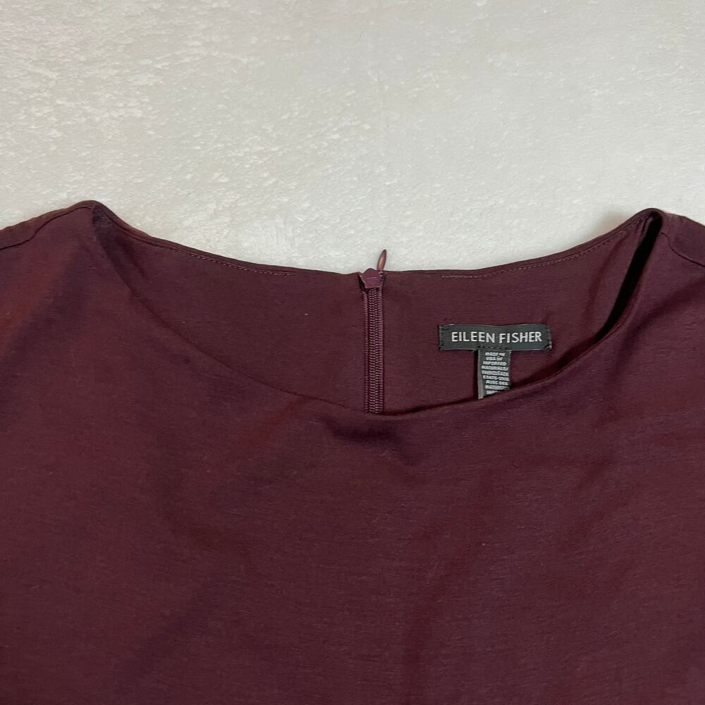 NEW Eileen Fisher Lightweight Viscose Jersey Faux-Wrap Jumpsuit Cassis Size S - Picture 6 of 11